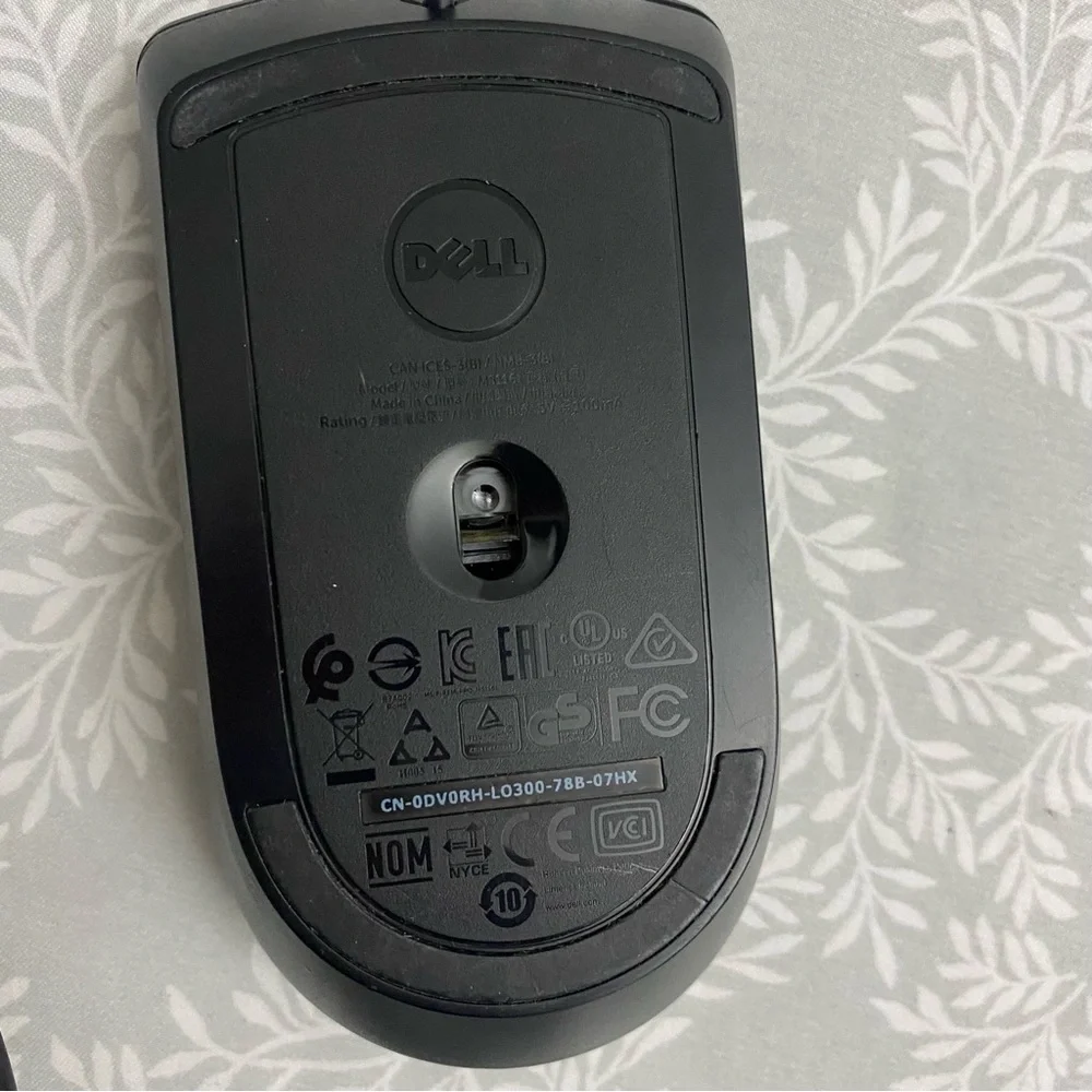 Set of 2 Black Wired Mouse - Lenovo and Dell - USB mouse